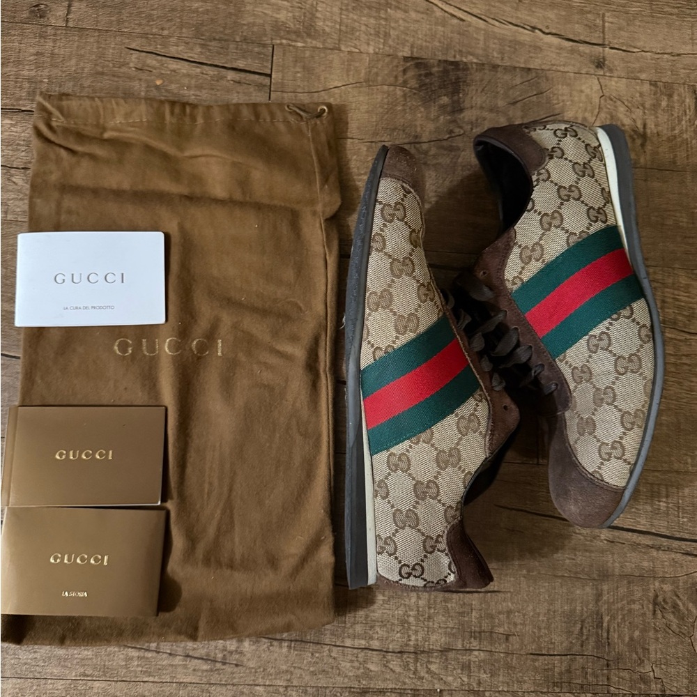 Gucci Beige Monogram Shoes (men)
